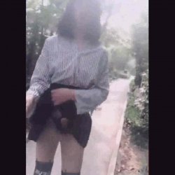Transgender from asia love to play with her cock in public