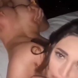 Latina college teen gangbang by friends threesome blowjob